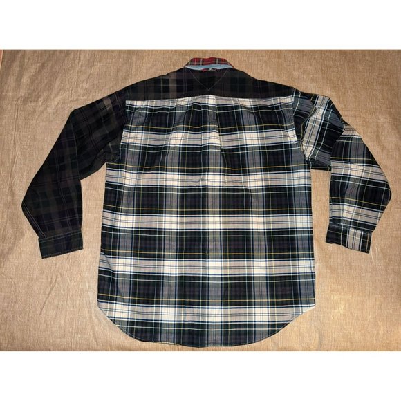 Tommy Hilfiger Men's Long Sleeve Medium button Up plaid ColorBlock Y2k - Picture 3 of 7